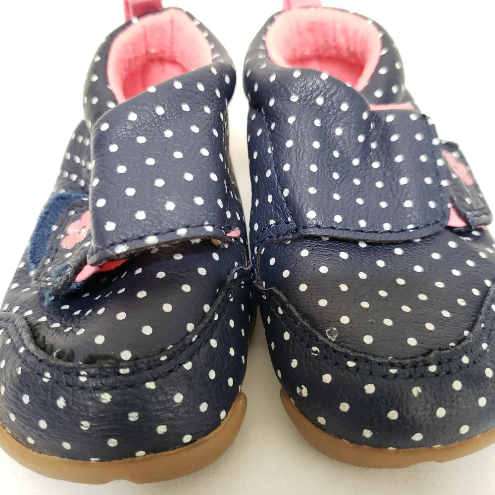 Carter's Blue and White Polka Dotted Booties